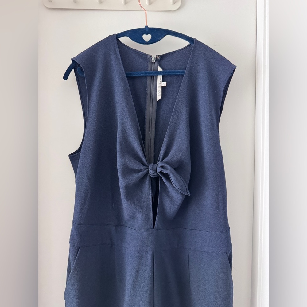 RACHEL Rachel Roy midnight BlueTie-Front Jumpsuit Pants Sz 14